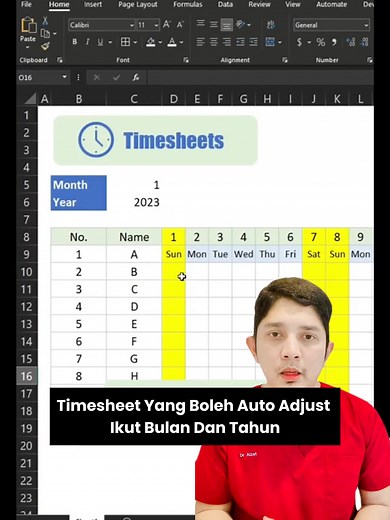 Panduan Buat Timesheet Auto Menggunakan Excel