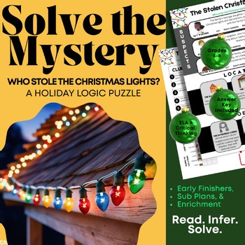 Christmas Logic Puzzle for Inference & Comprehension | Fun ELA Activity 3