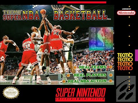 Tecmo Super NBA Basketball (Super Nintendo) - New York Knicks vs. Charlotte Hornets