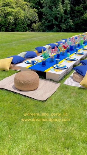 Summer Picnic Setup with Pinwheels for a 5-Year-Old Boy's Birthday