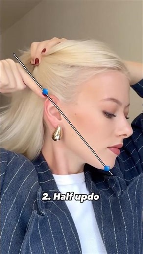 Fast and simple half up half down hairstyle #hairstyle #hairstyles #updo #halfuphalfdown #hairinspo
