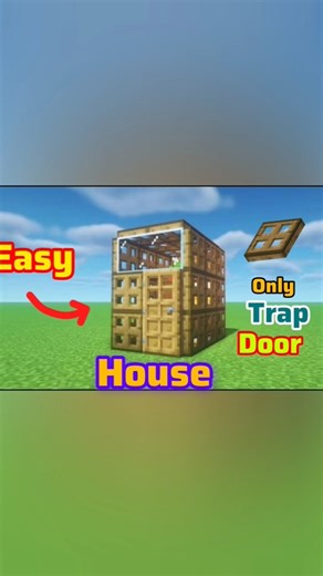 minecraft trap door house 🏡 easy