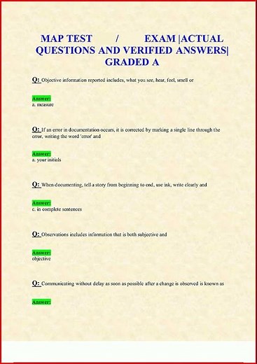 Map Test Exam Actual Questions And Verified Answers Graded A video