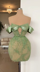 This short green dress, adorned with delicate beads and intricate details, promises to turn heads with every step.💚 . #MinnaFashion #gowns #eveningdress #cocktaildress #weddingdresses #dresses | MINNA Fashion