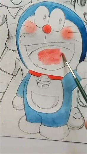 doraemon drawing 😍 #art #drawing #shorts #doraemon