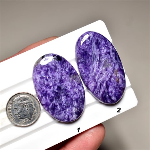 Charoite Cabochons, Loose Gemstone for Jewelry, Natural Cabochon - Etsy
