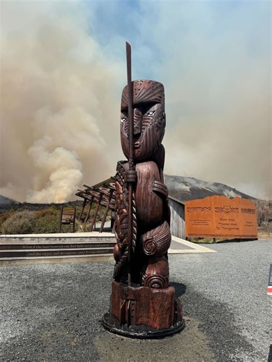 'In the middle of it all': Sacred Tongariro carving survives wildfire