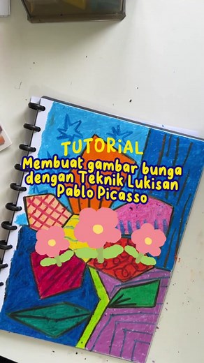 Membuat Gambar Bunga dengan Teknik Lukisan Picasso