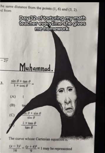 Day 32 of torturing my math teacher everytime she gives me homework. #drawing #art #horror #sketchbook #foryou