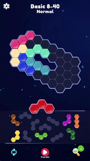 BLOCK HEXA PUZZLE Normal Basic 8-40 #games #gaming #gameplay