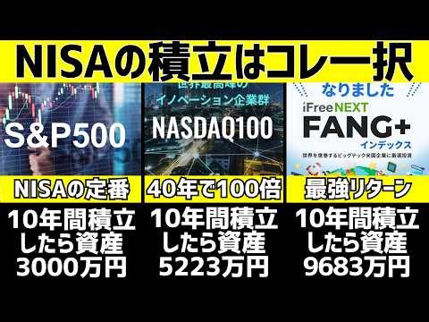 新NISAはどれが最適解？S&P500・NASDAQ100・FANG+で10年積立シミュレーションした結果