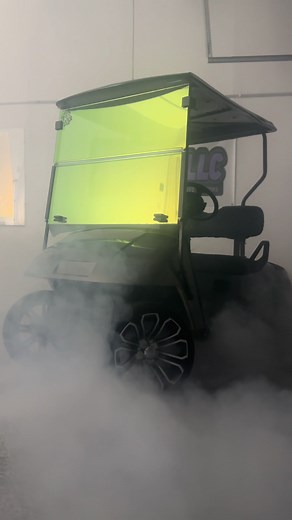Check out this wicked emerald gold window tint install from @UltraVision #golfcar #golf #tint #windowtint #742industries #golfcartfail #wrap