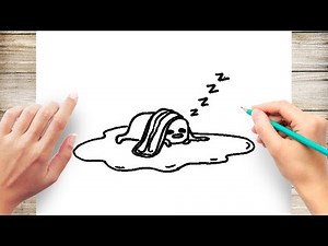 How to Draw Gudetama Lazy Egg Step by Step