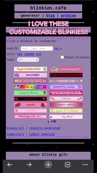 Customizable Blinkies for 2000s Scene Kids