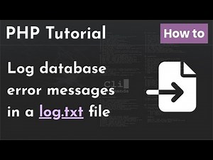 How to Log Database Error Messages in a Log.txt File Using PHP and MySQL | PHP Tutorial