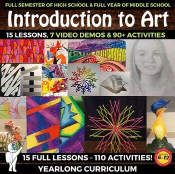 Intro to Art Curriculum for Middle School Art Lesson, High School Art Projects