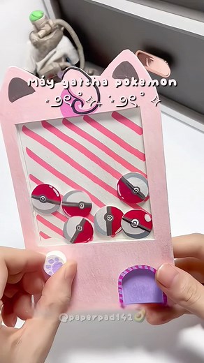 Máy gatcha pokemon xinh xắn ✨🌱🌿🎀 #TikTokAwardsVN #paperpad142 #handmade #papercraft #papercrafts #decoration #decorbanhoc #papercut #pokemon