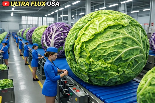 Inside a Modern Cabbage Factory: High-Speed Salad Production Line Discover the high-tech journey of raw cabbage as it is transformed into fresh, bagged salad in minutes. Watch how advanced food automation ensures hygiene and speed in this massive processing plant. industrial cabbage processing plant factory tour how bagged salad is made in a factory automated cabbage shredding and washing line inside a commercial fresh cut vegetable facility high speed salad packaging machine in action vegetable