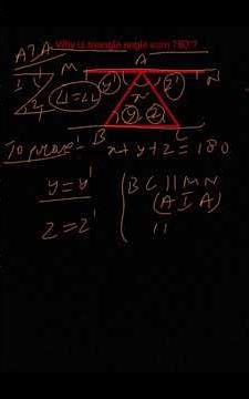 Why is the sum of angles of a triangle 180°?#triangle #geometry #maths #angles #education #shorts