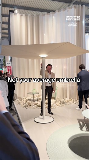A stylish, modern umbrella with built-in lighting and a smooth retractable design—perfect for enhancing any contemporary outdoor space. 🎥 a_patsis / IG