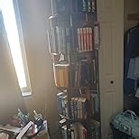 Solid Wood Rotating Bookshelf on Wheels, 5 Tier, Round Revolving Bookcase, 360° Spinning Book Shelf Tower for Kids, Narrow Rolling Bookshelves for Small Space, Corner, Bedroom, Office, White