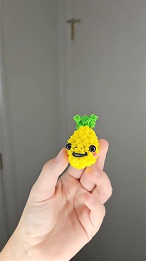 Tiny foods!! #rainbowloom #loomigurumi #fyp #blueberry #pineapple #boba