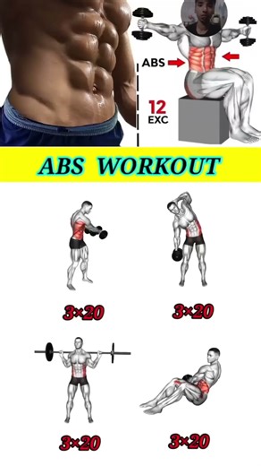 4 powerfull Dumbbell abs workout #workout #absworkout