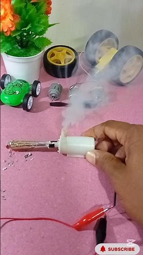 How to make mini smoke machine😱😱😱 #dcmotor #experiment #smoke#youtubeshorts