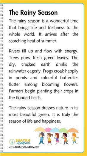 📝 Write an Easy Essay on The Rainy Season 🌧️ | English Essay Writing for Class 1 to 4