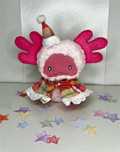 Handmade Axolotl Art Doll- OOAK Polymer Clay and Faux Fur Piece - Etsy