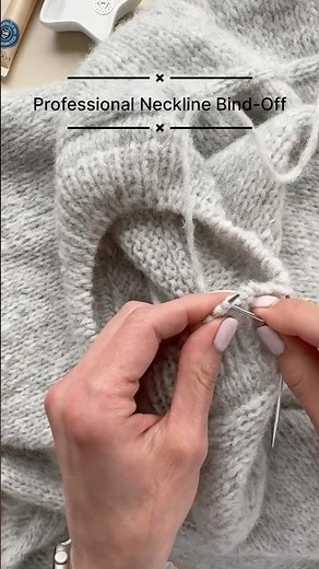 Sewn Bind-Off for Sweater Neckline - Clean, Elastic Edge #knitting #bindoff