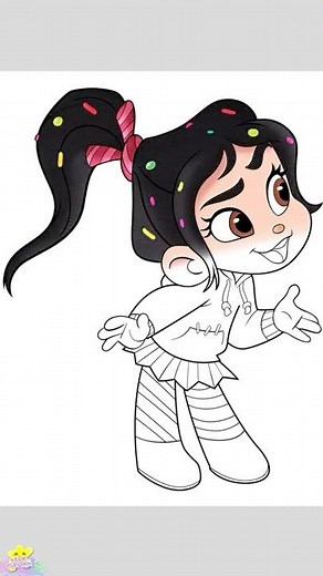 Coloring Vanellope Von Schweetz | Disney Wreck It Ralph | #Shorts