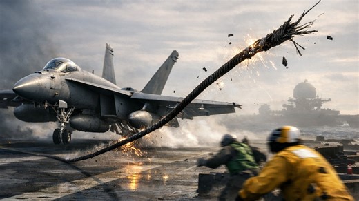 What happens when a carrier’s arresting wire snaps