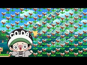 大量のパックンフラワーを乗り継げ！パックンコースターコースを作ってみた！【マリオメーカー2】