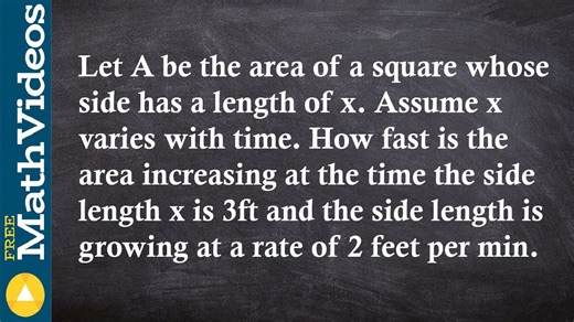 Solve with changing area using related rates