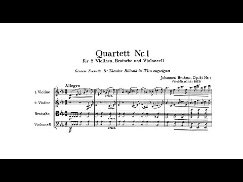 Brahms: String Quartet No. 1 in C minor, Op. 51 No. 1 (with Score)