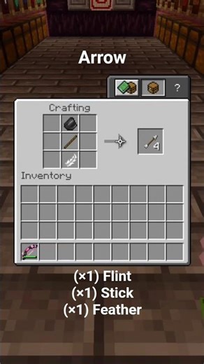 How to CRAFT ARROW! 🏹 Ranged Combat Burst #3 #Minecraft #Shorts