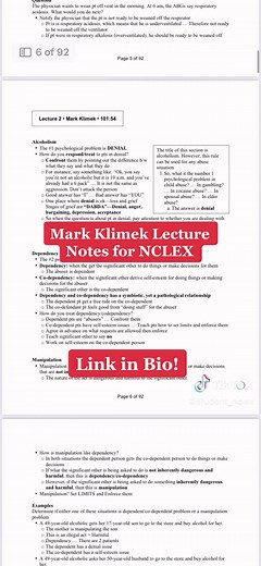 Comprehensive Mark Klimek Lecture Notes for NCLEX