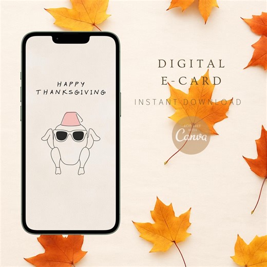 Send Thanksgiving Wishes in Style | Minimalist Customizable Holiday Season Greetings E-card: Single Line Art (digital Download) - Etsy UK