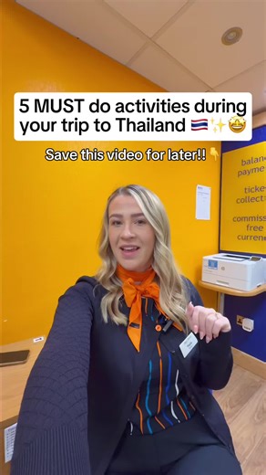 5 things you need to do in Thailand! Save this video for later! 🌴🌞 What is your must-do in Thailand? 🇹🇭 #Thailand #Travel #TravelTok