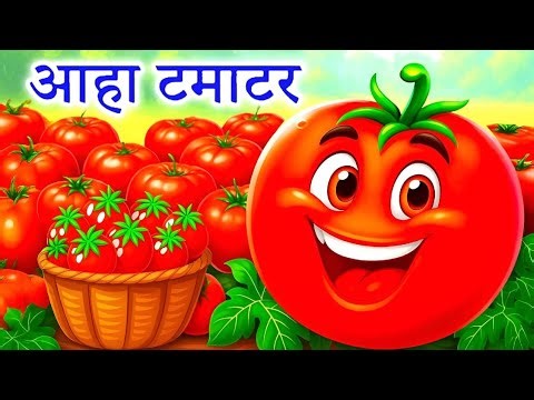 "😄 बच्चों के लिए मज़ेदार 'आहा टमाटर' - फन हिंदी राइम्स जो आपके बच्चे को खूब खुश करेंगे! 🍅🎶"