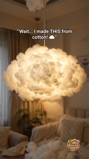 DIY Cloud Lamp ☁️ | How to Make Cloud Lamp with Cotton & LED Lights | DIY Cloud Light Room Decor