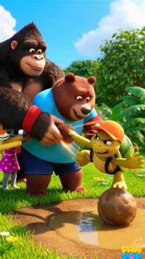 Teamwork Wins! 🐾 Kids Learn to Help Friends | Paw Pop Adventure #short #cartoonforkids