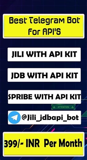 Best Telegram Bot For API | JILI | JDB | SPRIBE | CHECK NOW