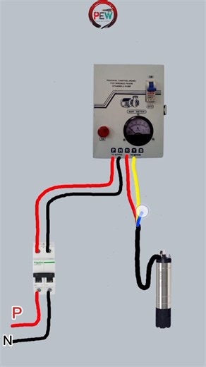 Single Phase Submersible Starter Wiring|submersible panel wiring diagram|#viral #reels #electric