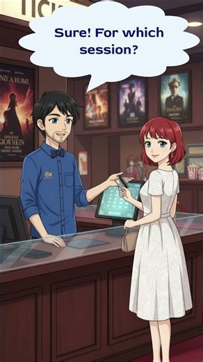 BASIC ENGLISH CONVERSATION 🎟️ Buying a Movie Ticket 🍿