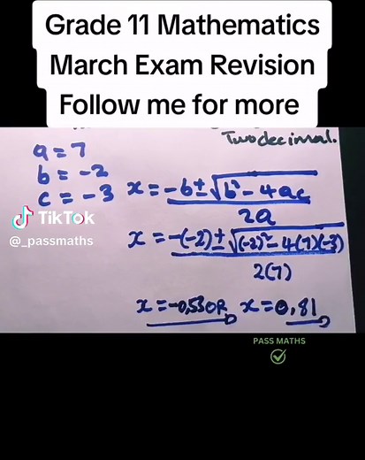 Grade 11 Mathematics March Exam Revision