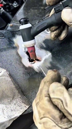 Fixing a Cracked Engine Oil Pan #AutomotiveTips #MechanicLife #AutoEducation #DIYMechanic #shorts