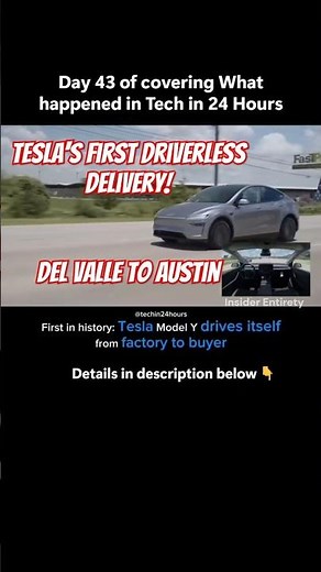 Day43: Tesla Achieves First Fully Driverless Delivery! Model Y Drives Home w/o Driver #teslamodely