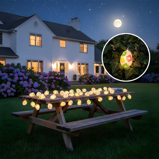 Floral Easter Egg LED String Lights - Battery Operated Twinkle Fairy Lights for Garden, Sparkle Lighting, Patterned Bird Night - Etsy